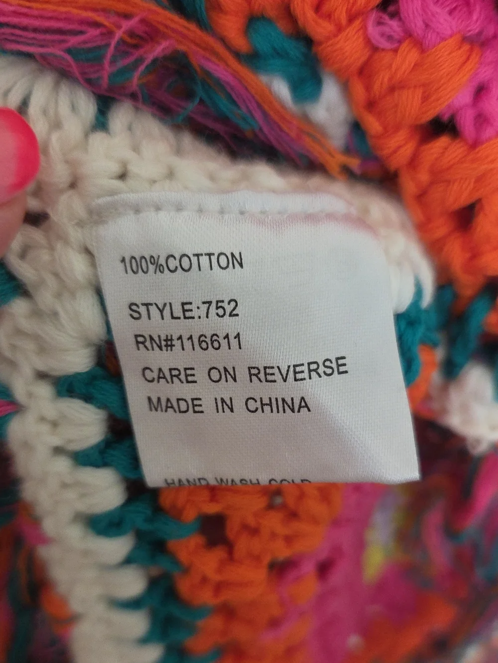 Self Contrast Dixie Crochet Camisole Knit Fringe Hem Top In Happy Colors SZ Med - Picture 13 of 16
